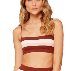 L*SPACE Rebel Stripe Bikini Top
